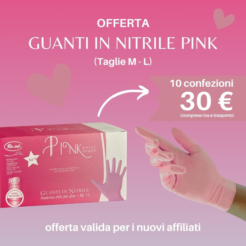 Offerta Guanti In Nitrile Pink - Omnia Hair & Beauty