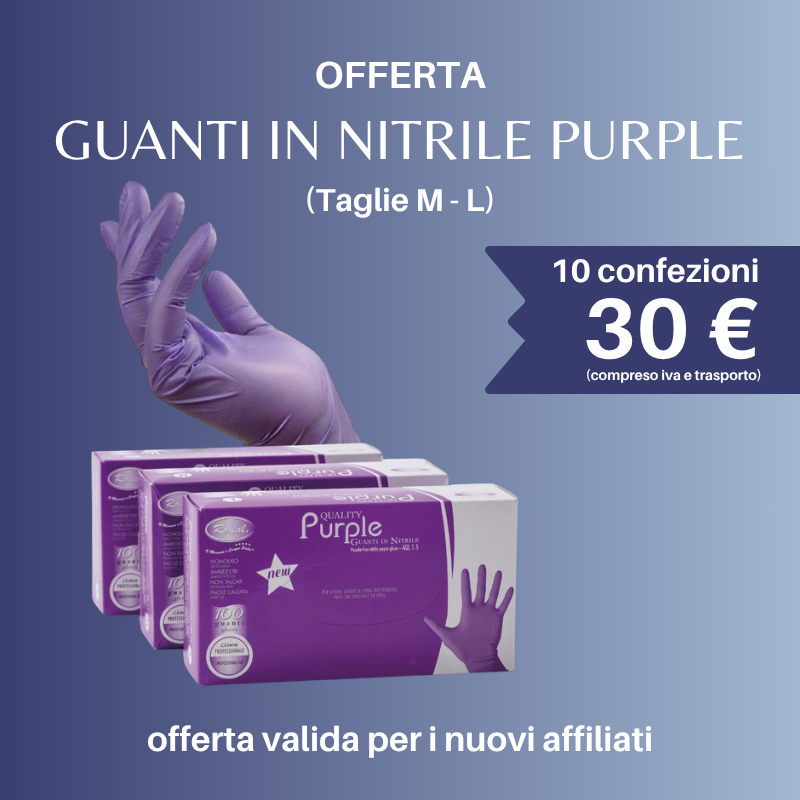 Offerta Guanti In Nitrile Purple - Omnia Hair & Beauty